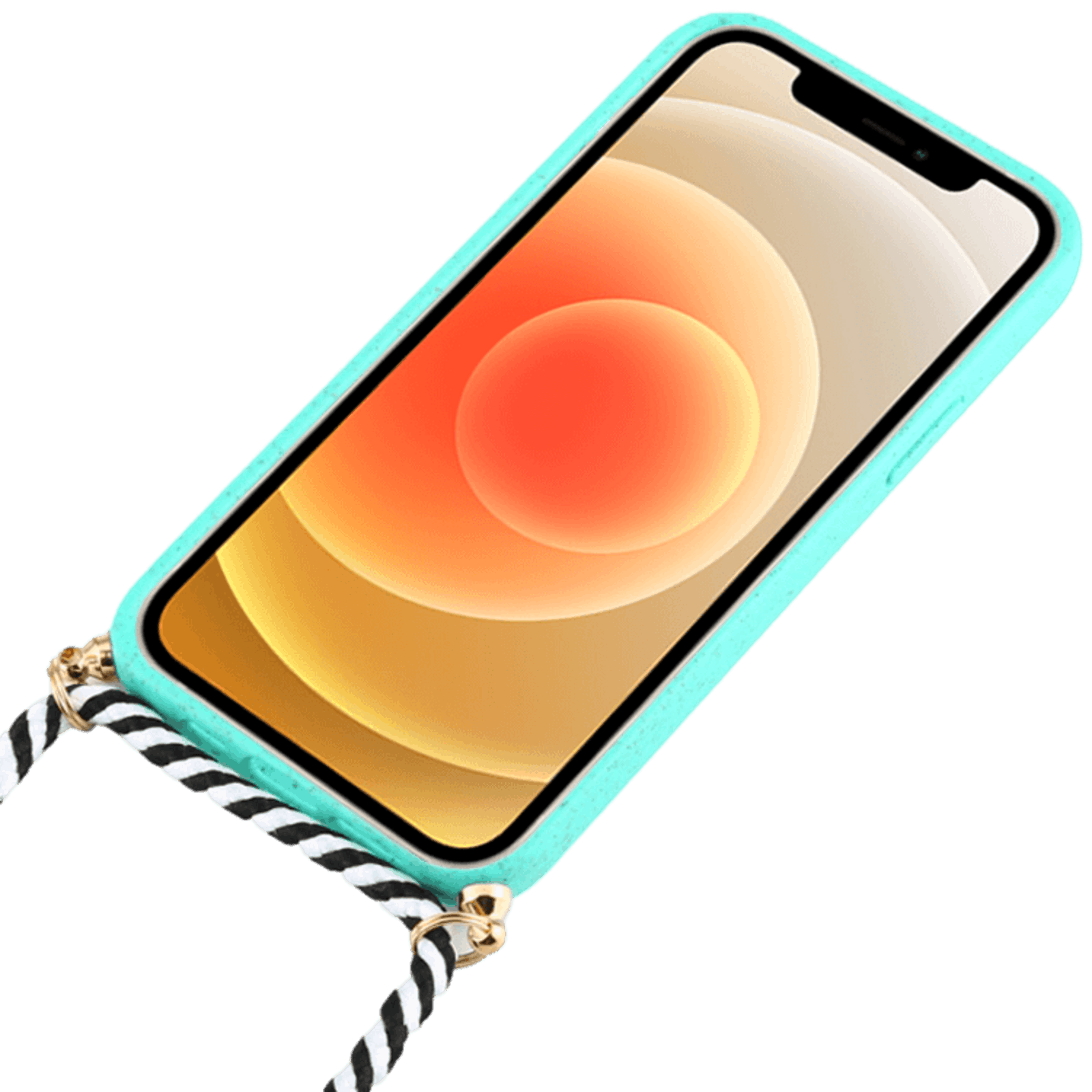 Mocaa iPhone 12 Mini Telefoonhoesje met Koord Groen