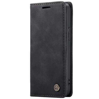 Caseme iPhone 12 (Pro) Business Wallet Bookcase Hoesje Zwart