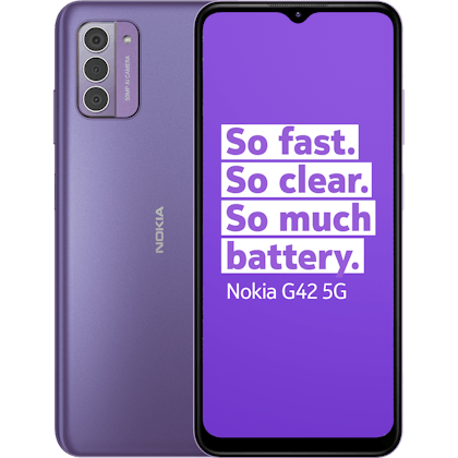 Nokia G42 5G So Purple - Voorkant & achterkant