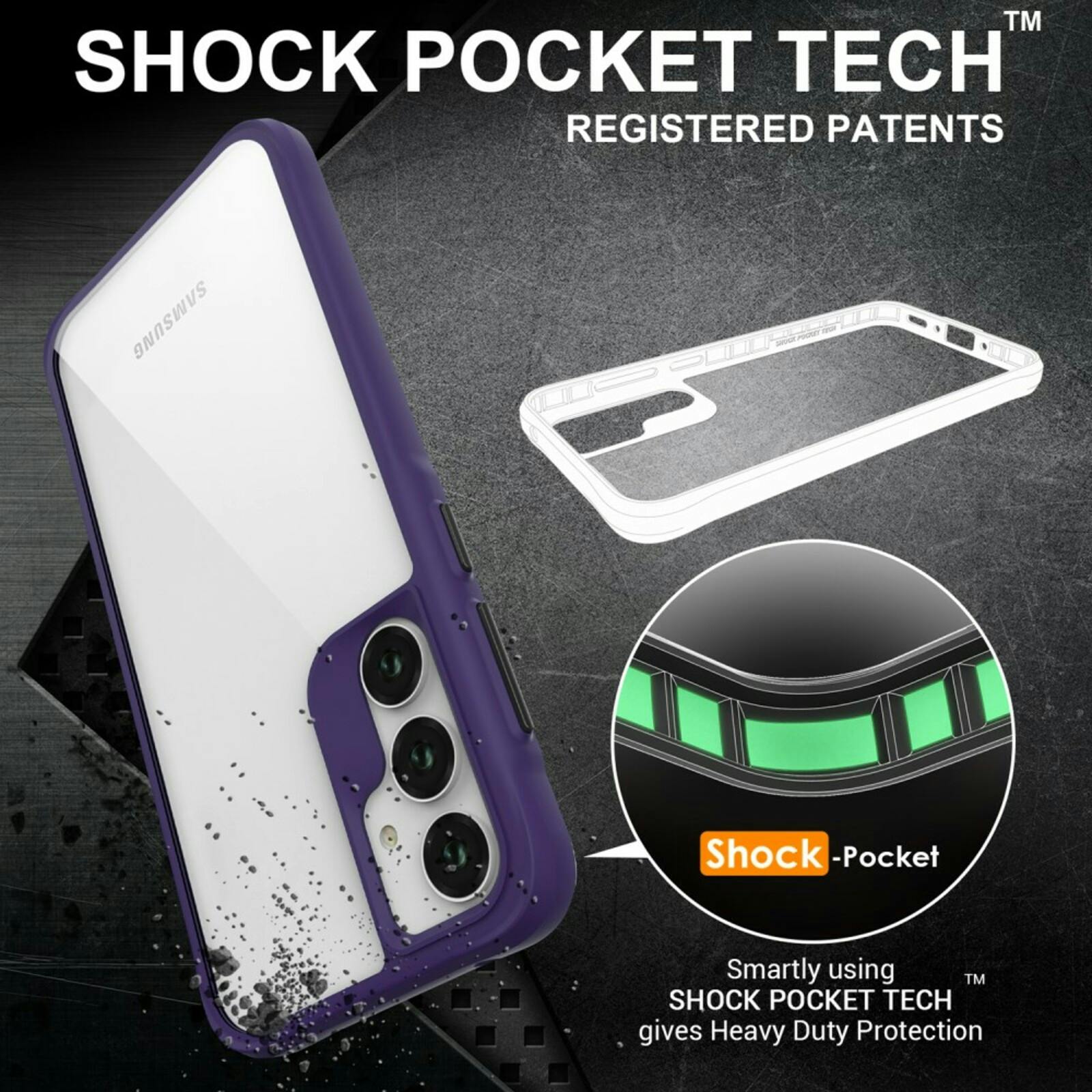 CaseBody Samsung A35 Combat X Beschermhoesje Paars