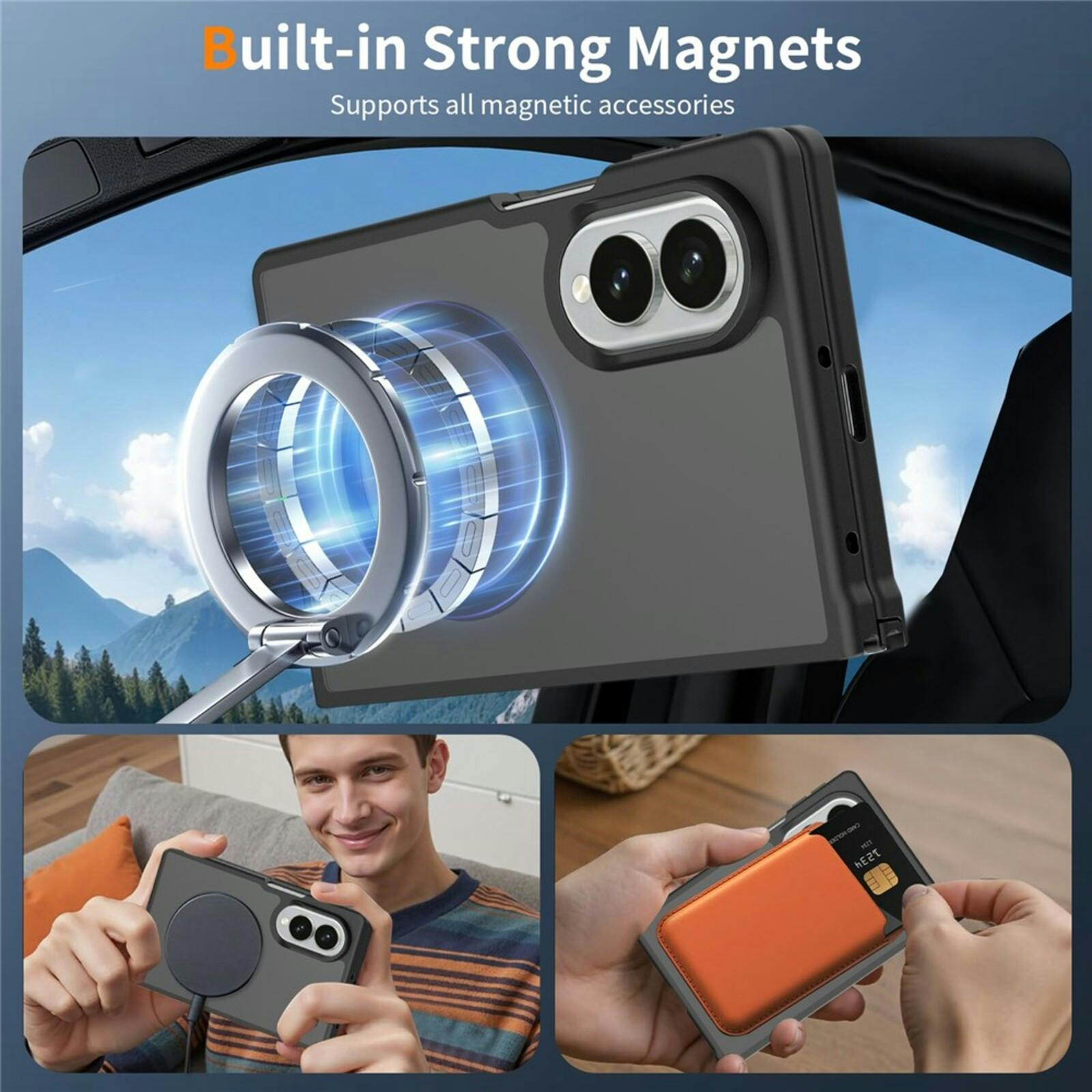 CaseBody Samsung Galaxy Z Fold8 Magnetisch Hoesje Zwart