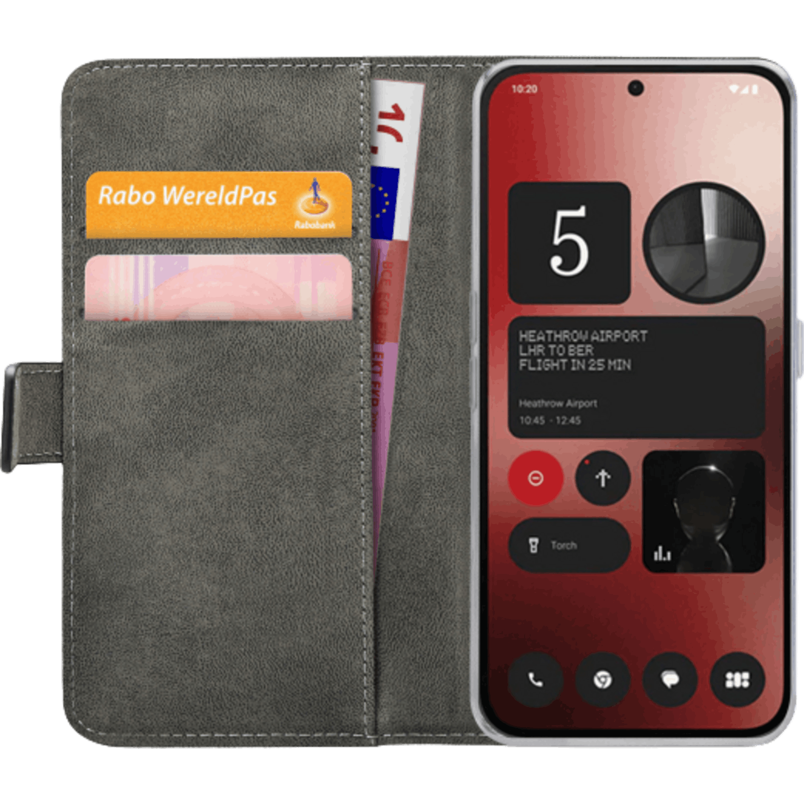 Mobilize Nothing Phone (2a) Portemonnee Hoesje Zwart - Voorkant