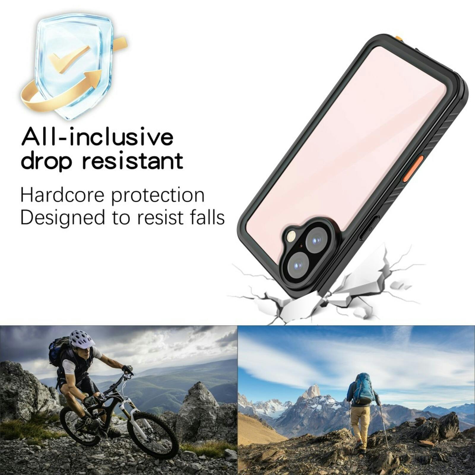 REDPEPPER iPhone 16 FS Series Waterproof Hoesje Zwart