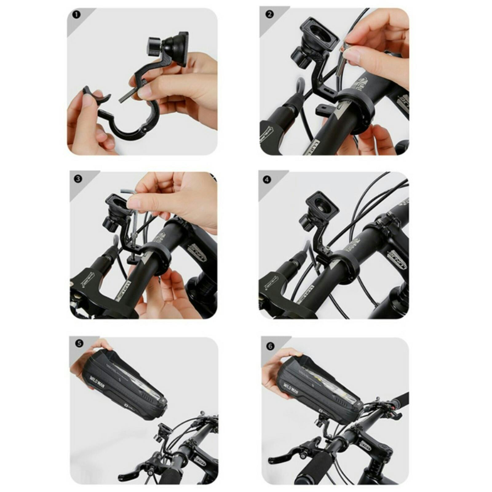 Wild Man XT3S Waterproof Telefoonhouder Fiets Zwart