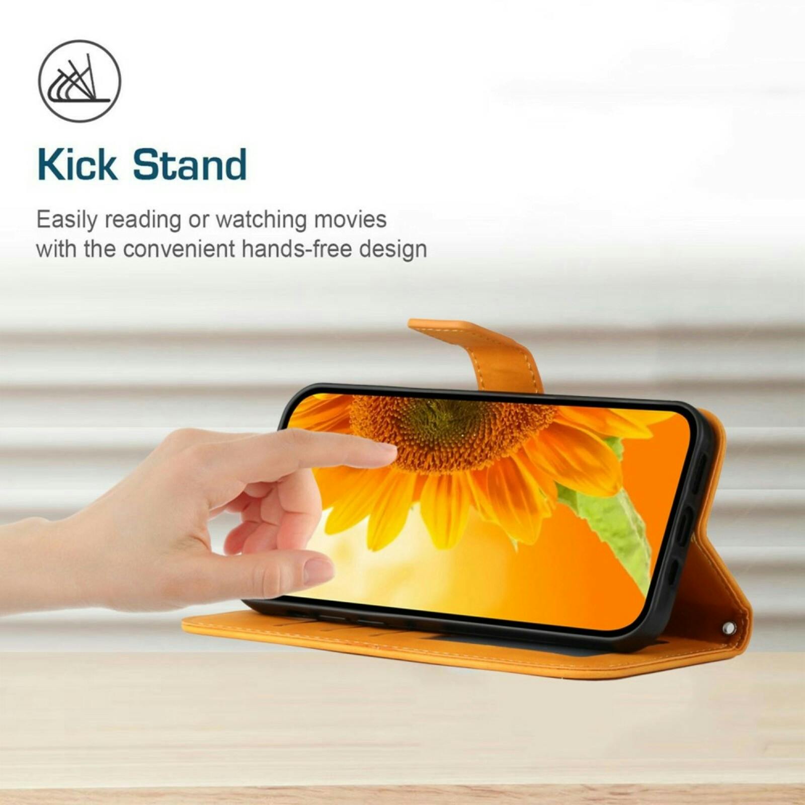 Mocaa Samsung Galaxy S24 FE Sunflower Bookcase met Koord Geel