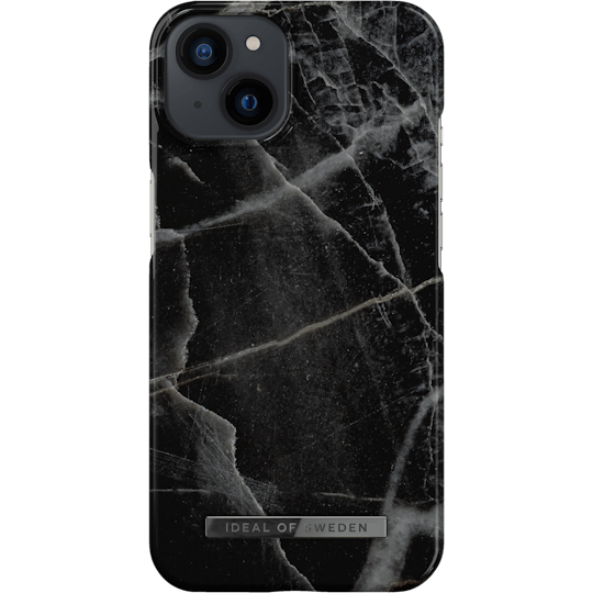 Ideal of Sweden iPhone 14 Fashion Hoesje Black Thunder Marble - Voorkant