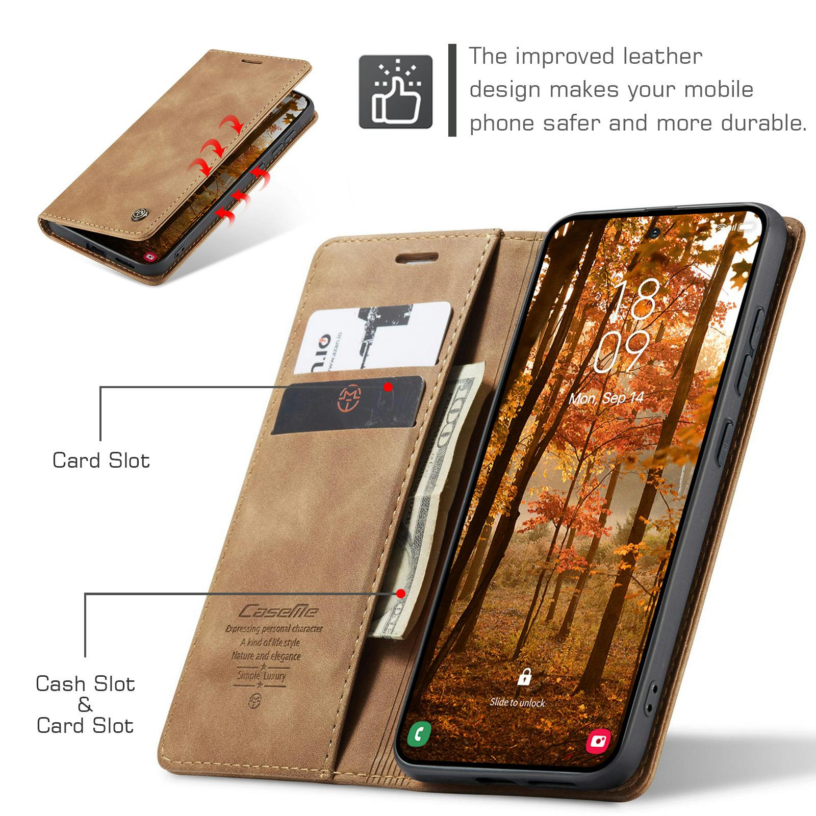 Caseme Samsung Galaxy S26 Business Bookcase Hoesje Bruin