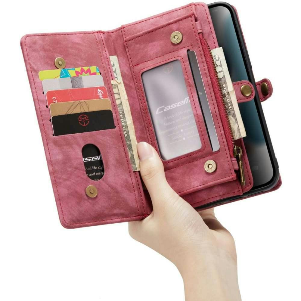 Caseme iPhone 13 Pro Portemonnee Hoesje Alles-in-één Rood