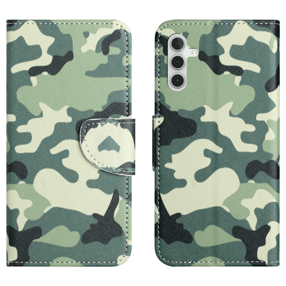 Comfycase Samsung Galaxy A36 Bookcase Hoesje Camouflage Groen