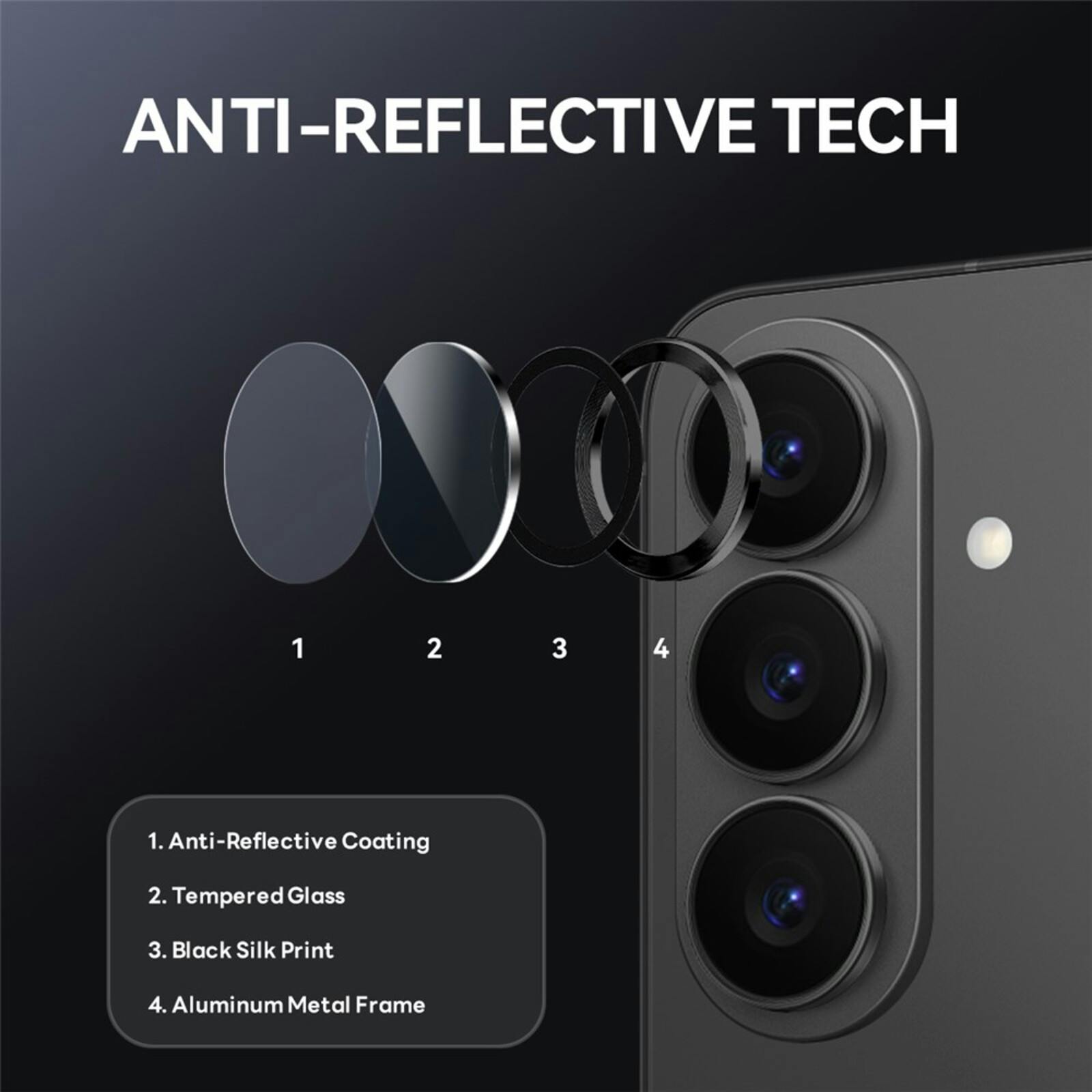 Northjo Samsung Galaxy S26 Camera Protector Rings Zwart
