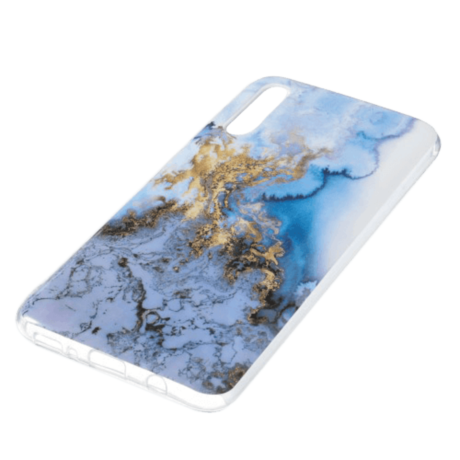 Mocaa Samsung Galaxy A70 Telefoonhoesje Marmer Blauw