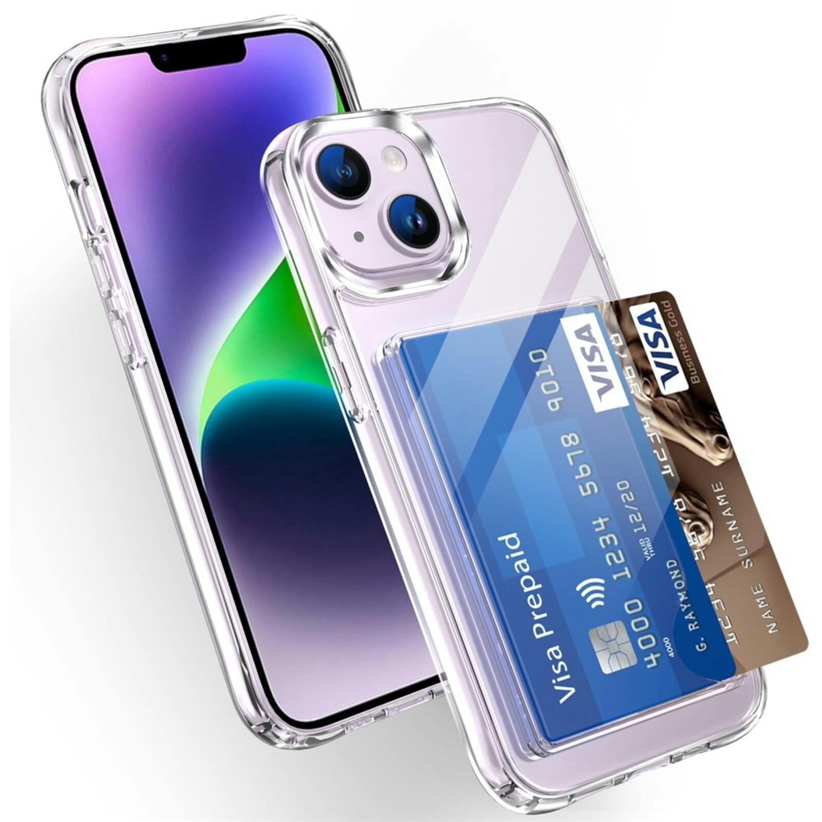 CaseBody Apple iPhone 15 Shockproof Hoesje met Pasruimte Transparant