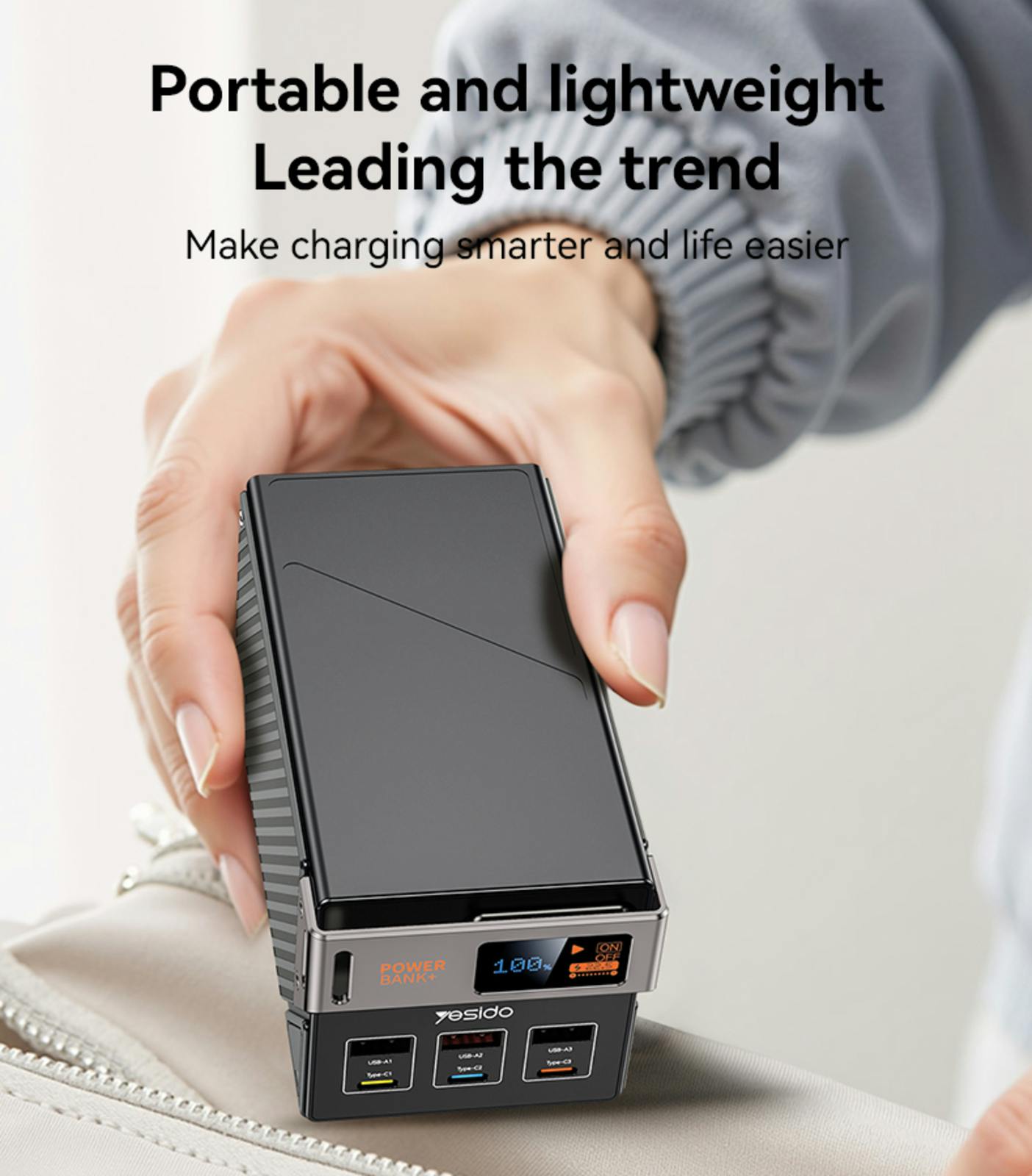 Yesido Supercharge 50.000mAh Power Station Zwart 50.000 mAh