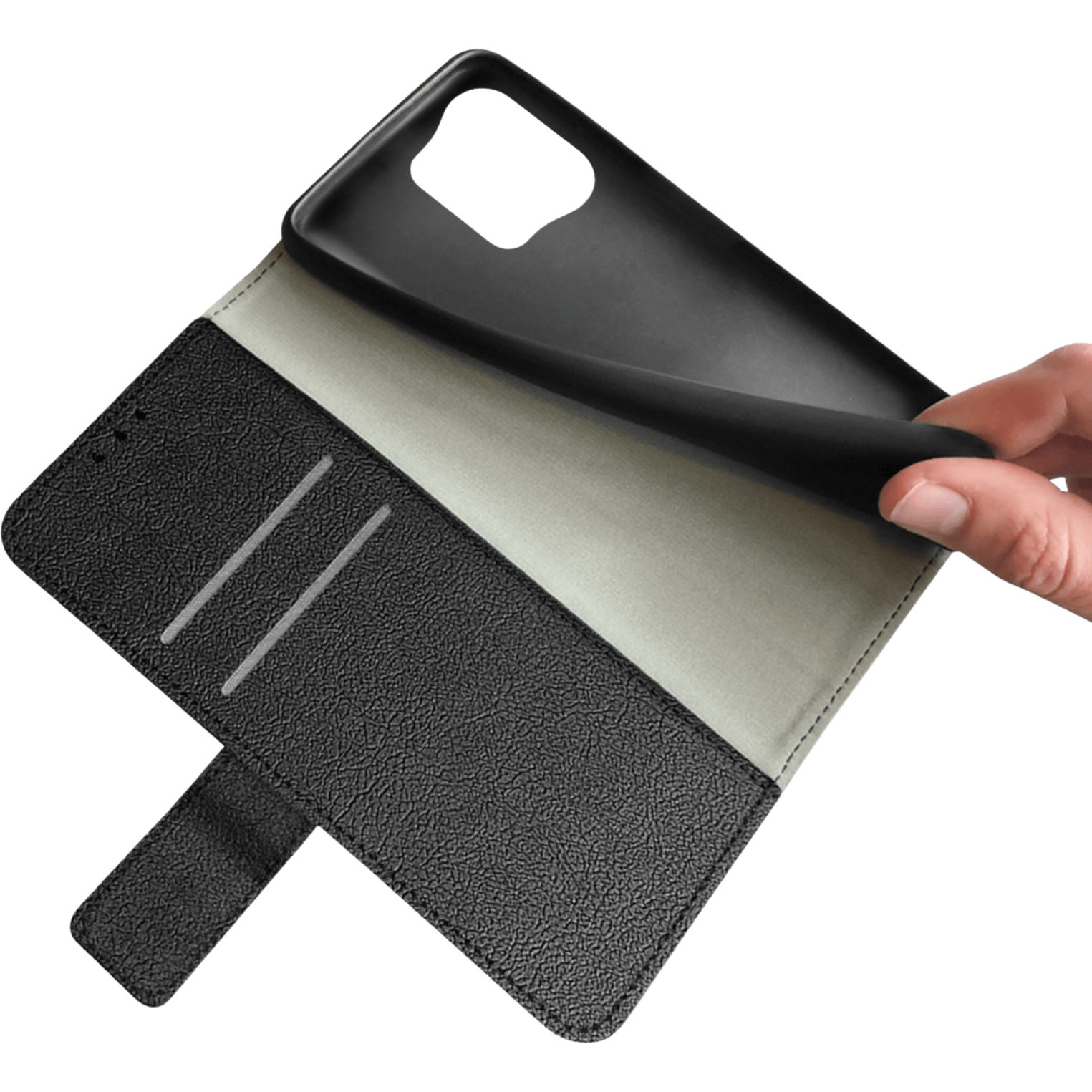 Just in Case Reno8 Pro Portemonnee Hoesje Zwart