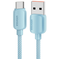 Essager 100W(!) Smartphone en Laptop Data + Oplaadkabel USB-A naar USB-C Blauw 2m
