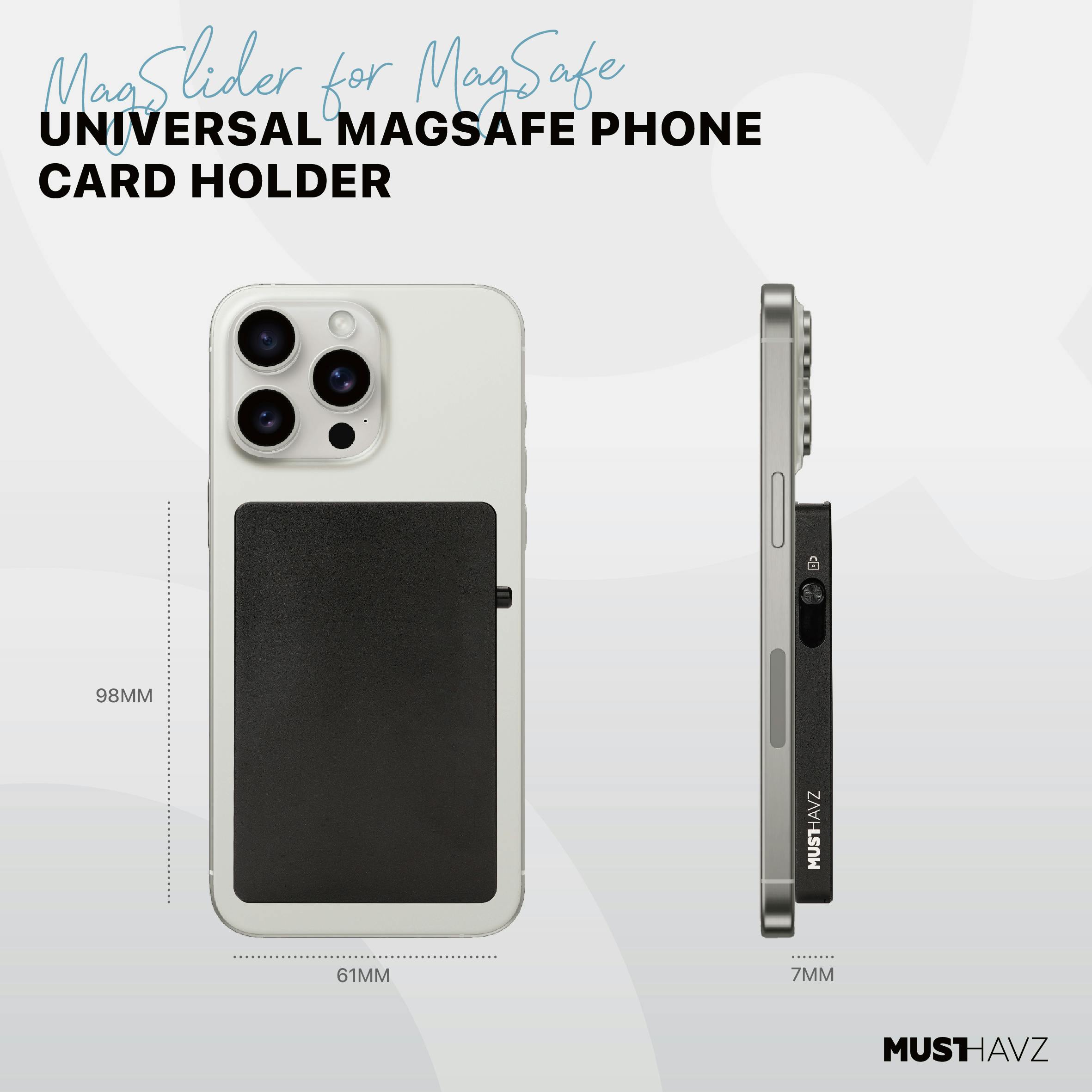 Musthavz MagSlider Luxe Magnetische Kaarthouder Zwart