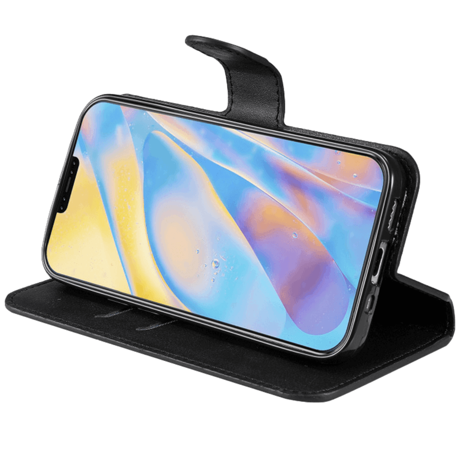 Mocaa iPhone 12 Mini Slim-Fit Bookcase Hoesje Zwart