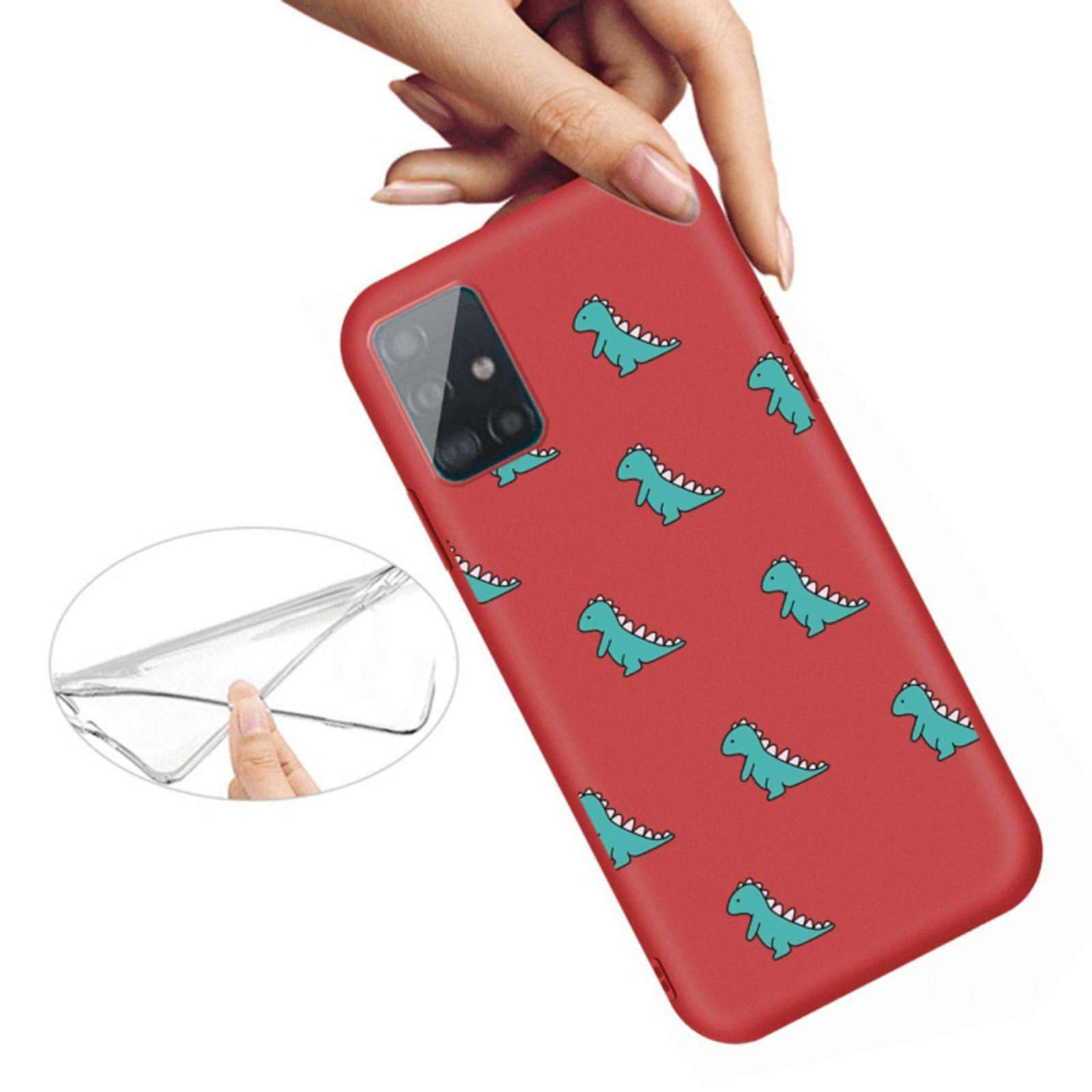 Mocaa Samsung Galaxy A71 Dino Case Rood