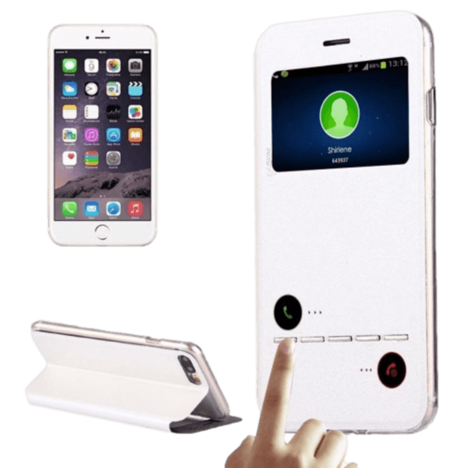 Comfycase iPhone 7 Plus / 8 Plus View Hoesje Wit