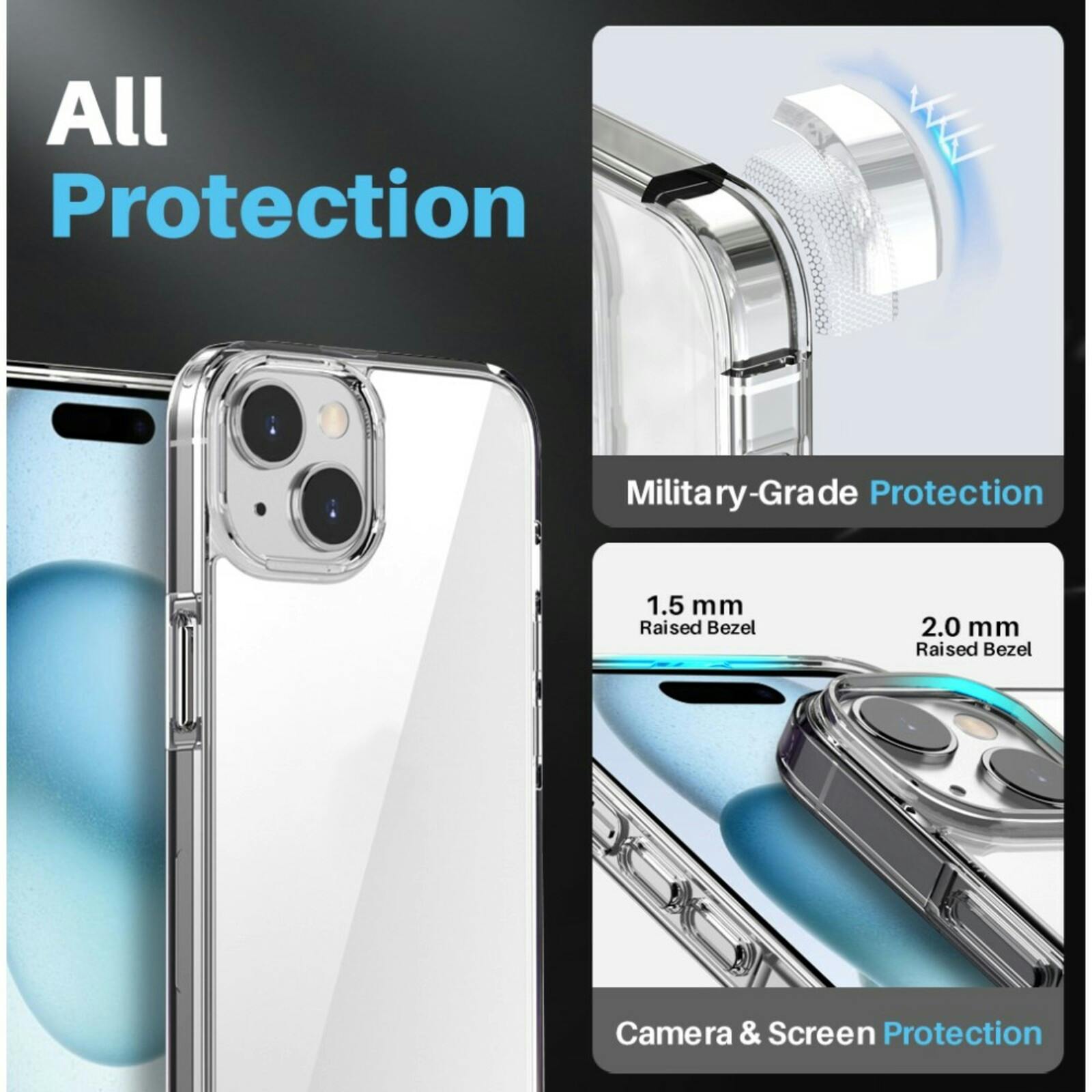 Northjo iPhone 15 Plus 5-in-1 Protection Bundel Transparant