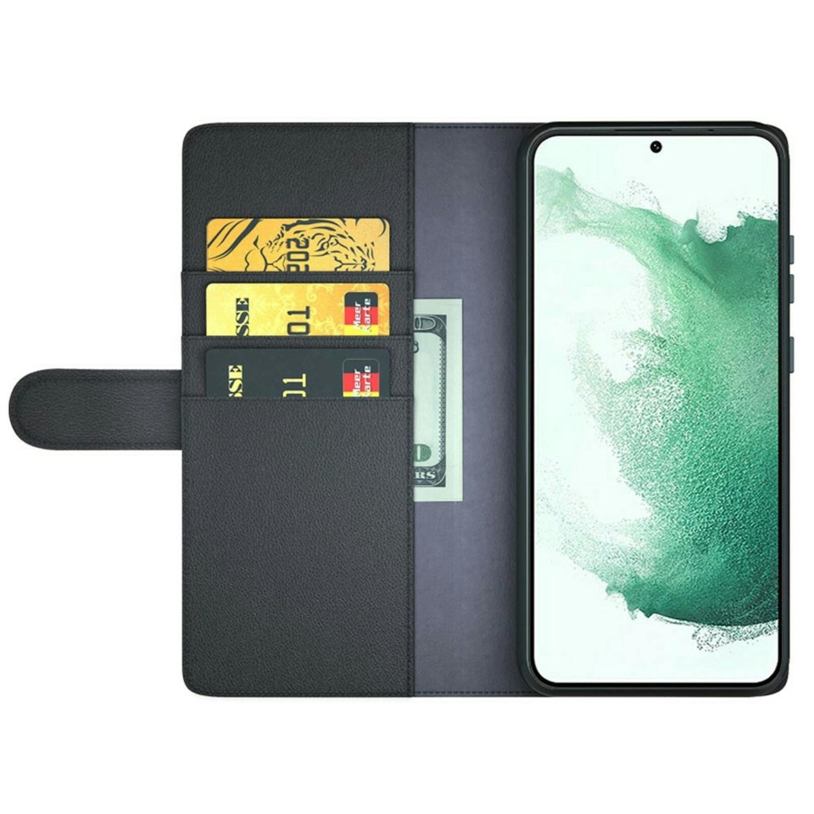 Fonexio Samsung Galaxy S23 Luxe Lederen Book Case Zwart