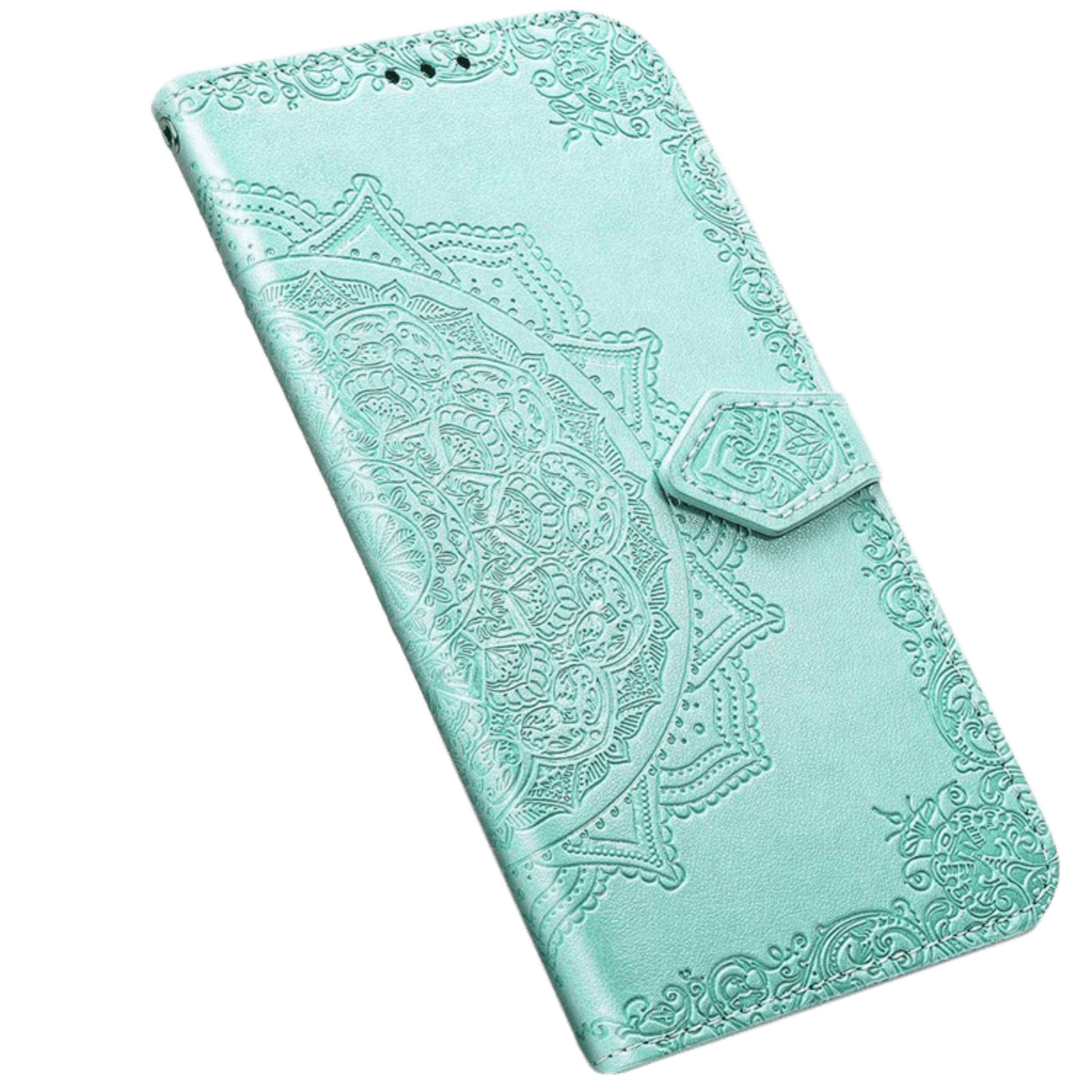 Comfycase Samsung Galaxy A41 Mandala Booklet Telefoonhoesje Groen
