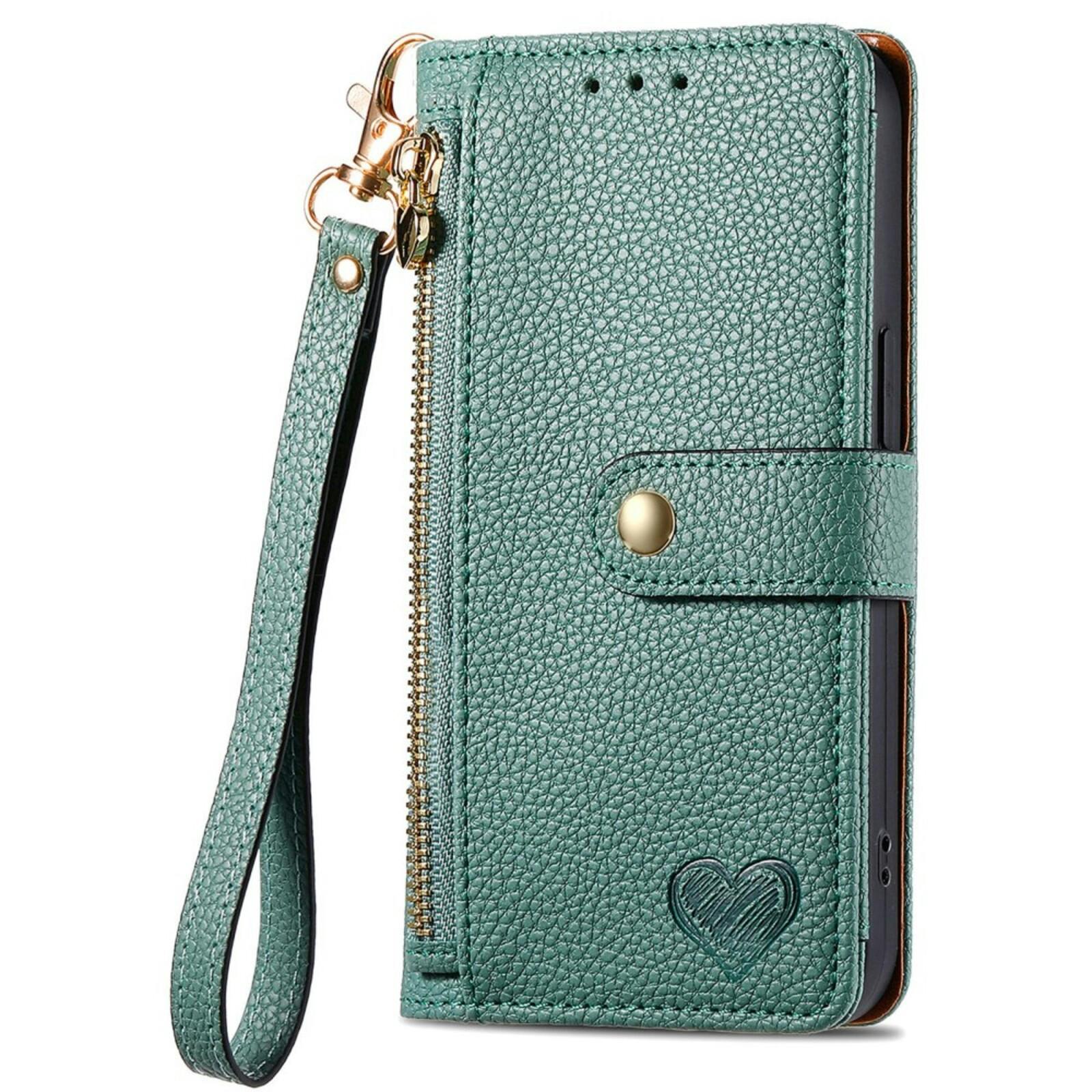 Mocaa Samsung Galaxy A56 Love Heart Wallet Hoesje Groen