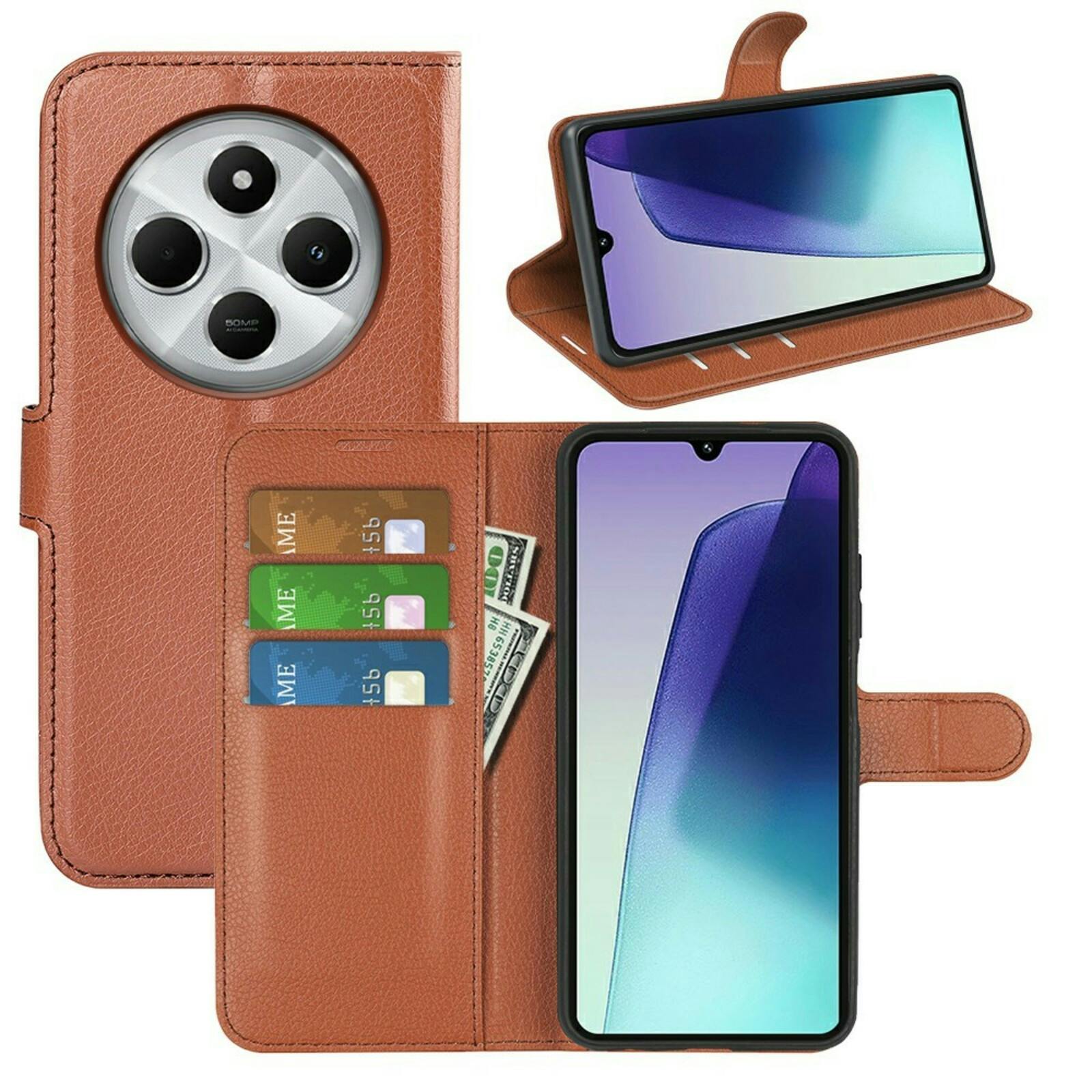 Mocaa Xiaomi Redmi 14C Slim-Fit Book Case Bruin