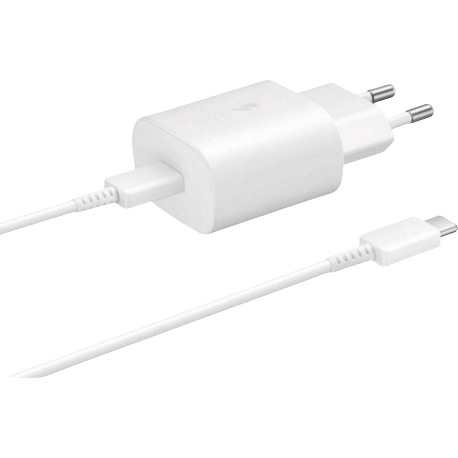 Samsung 25W USB-C Snellader + Kabel Wit - Voorkant