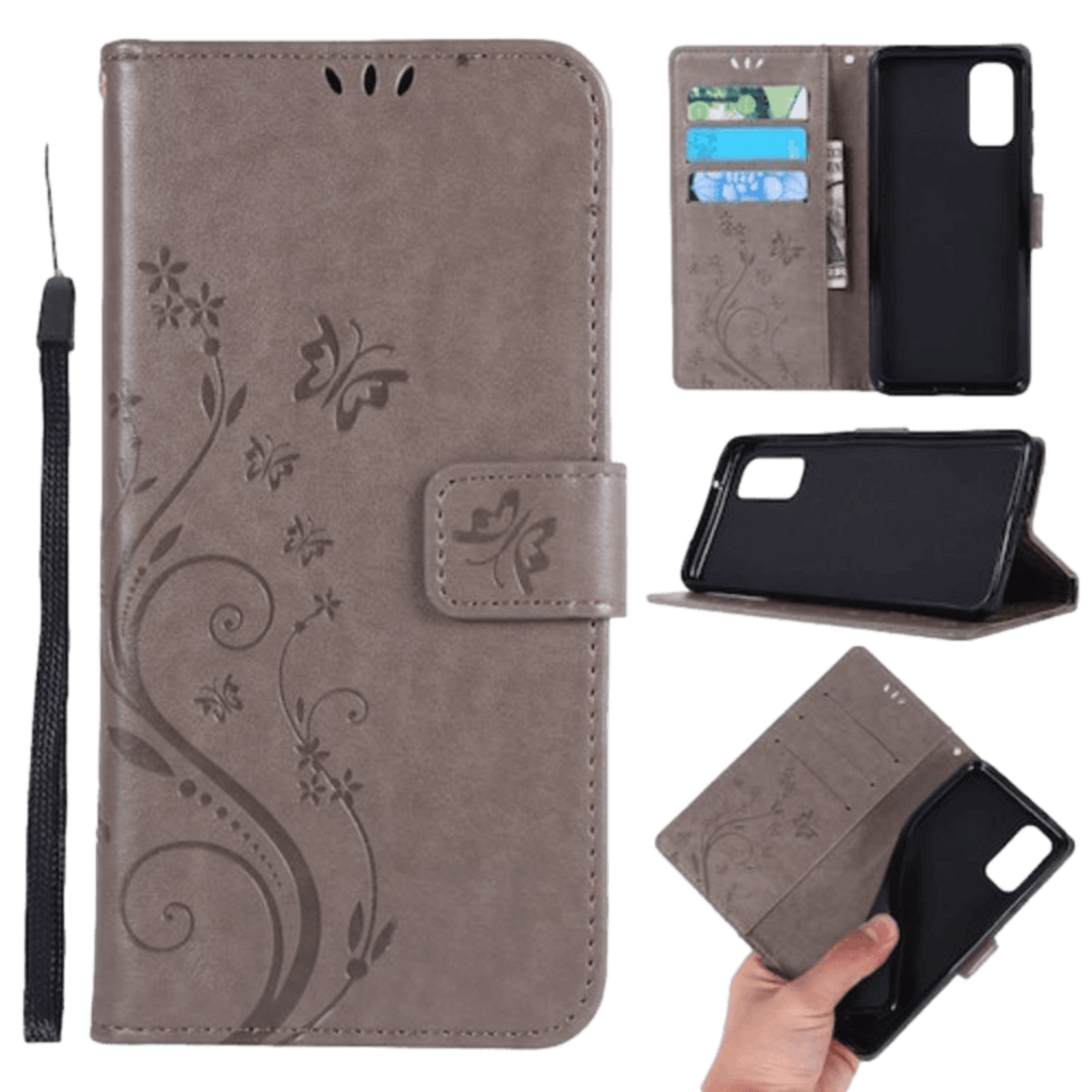 Mocaa Samsung Galaxy S20 Booklet Telefoonhoesje Grijs