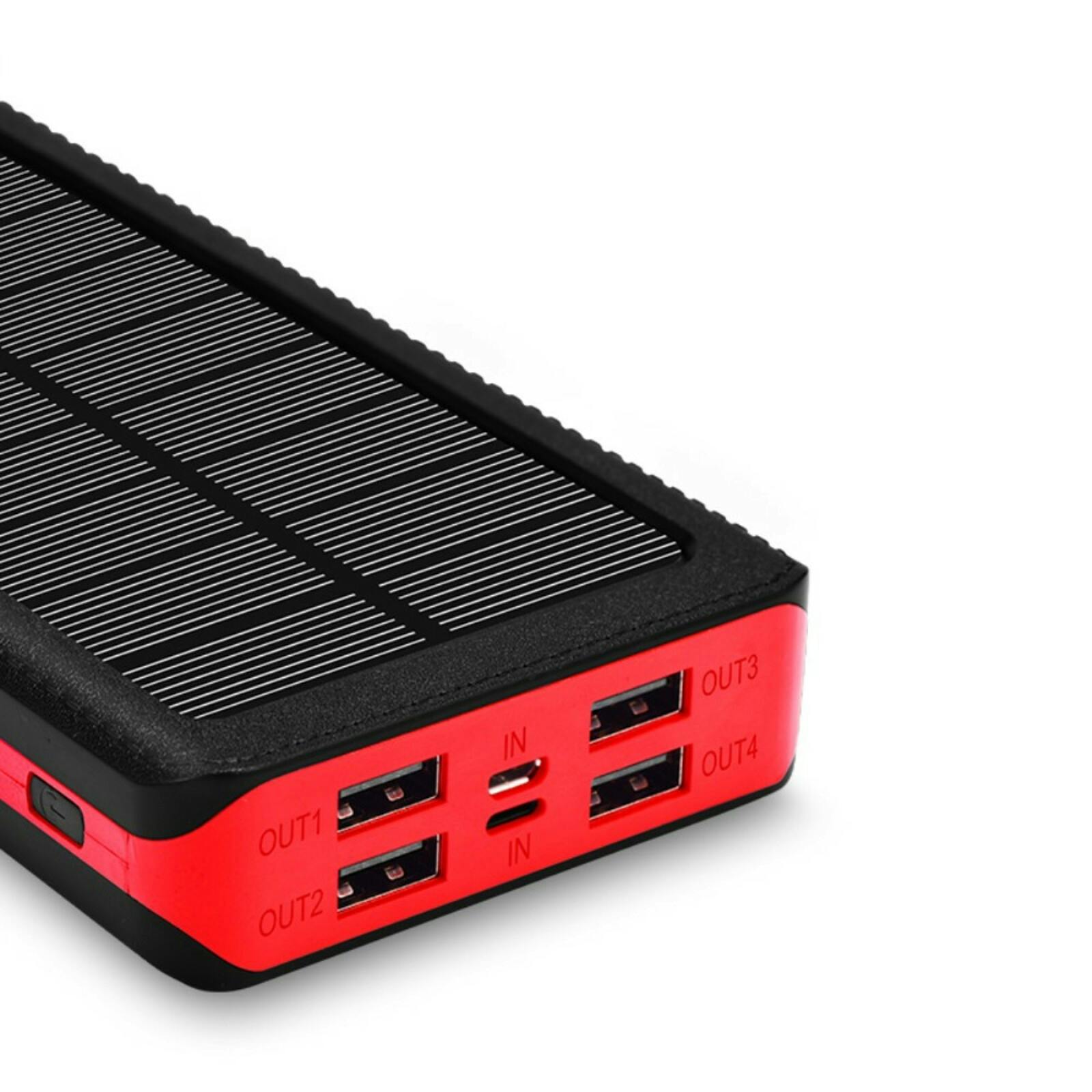 PSOOO 20.000mAh Solar Powerbank met Draadloos Laden Rood 20.000 mAh