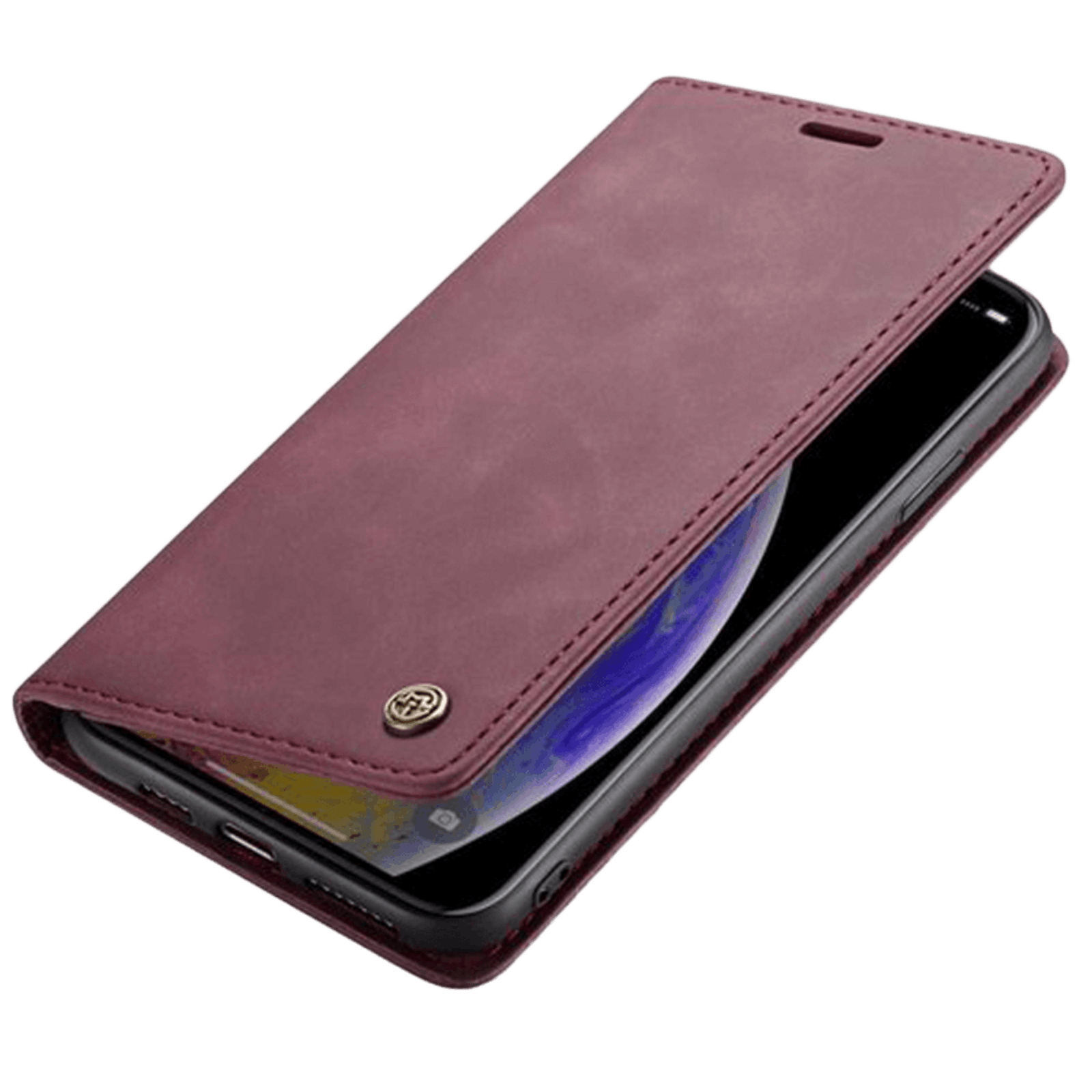 Caseme iPhone Xs Max Business Wallet Bookcase Hoesje Rood