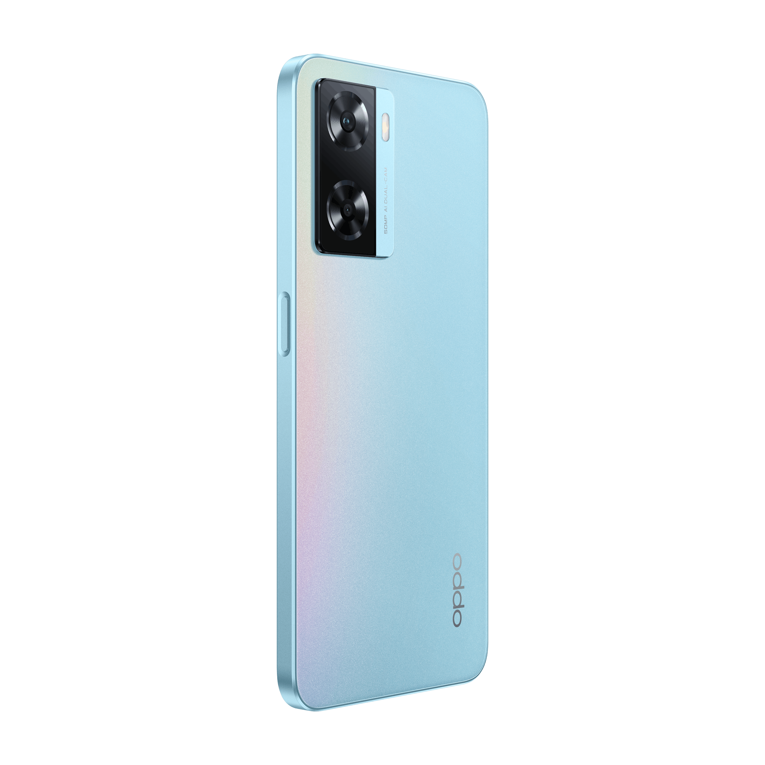 OPPO A57s Sky Blue - Aanzicht vanaf rechts