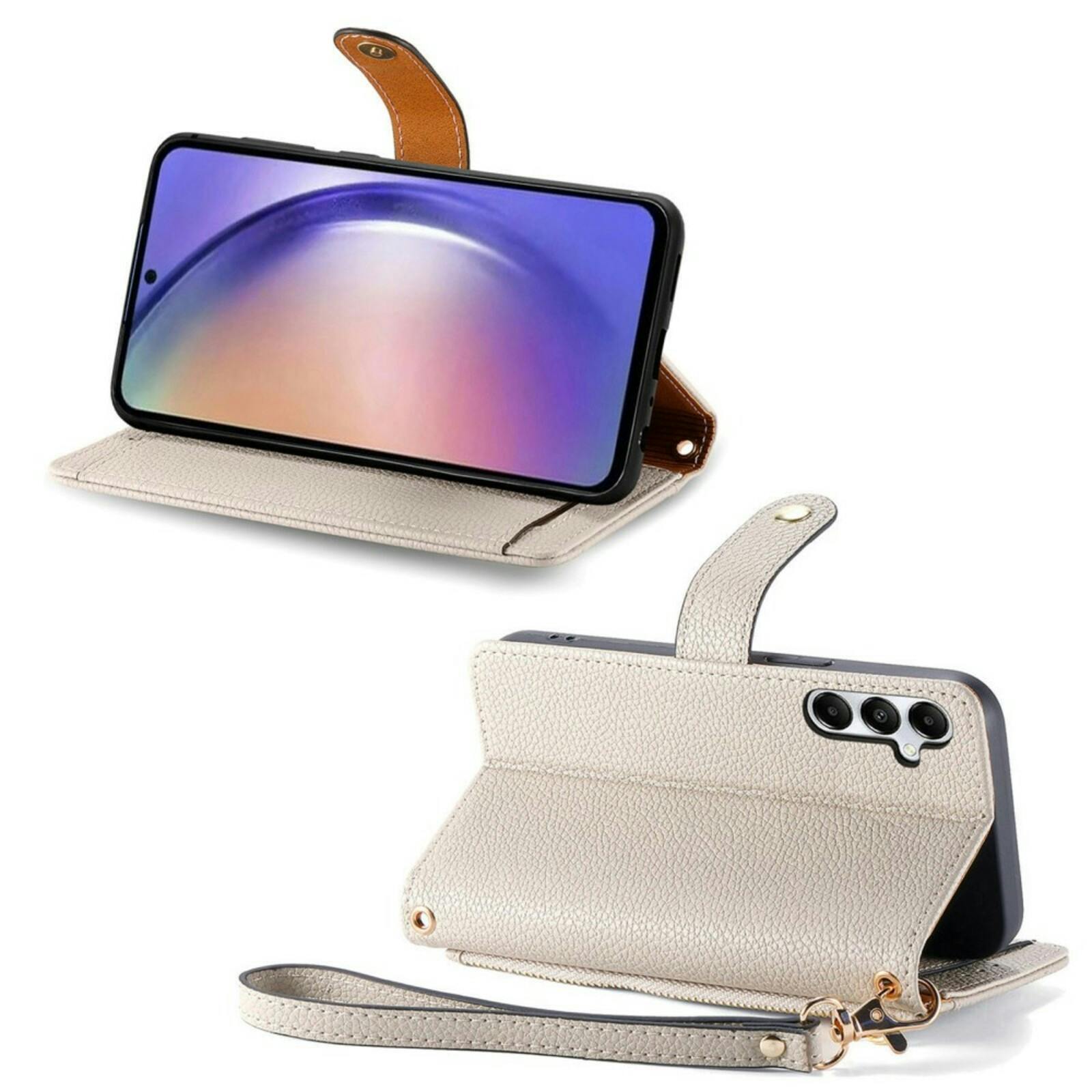 Mocaa Samsung A55 Love Heart Wallet Hoesje Grijs