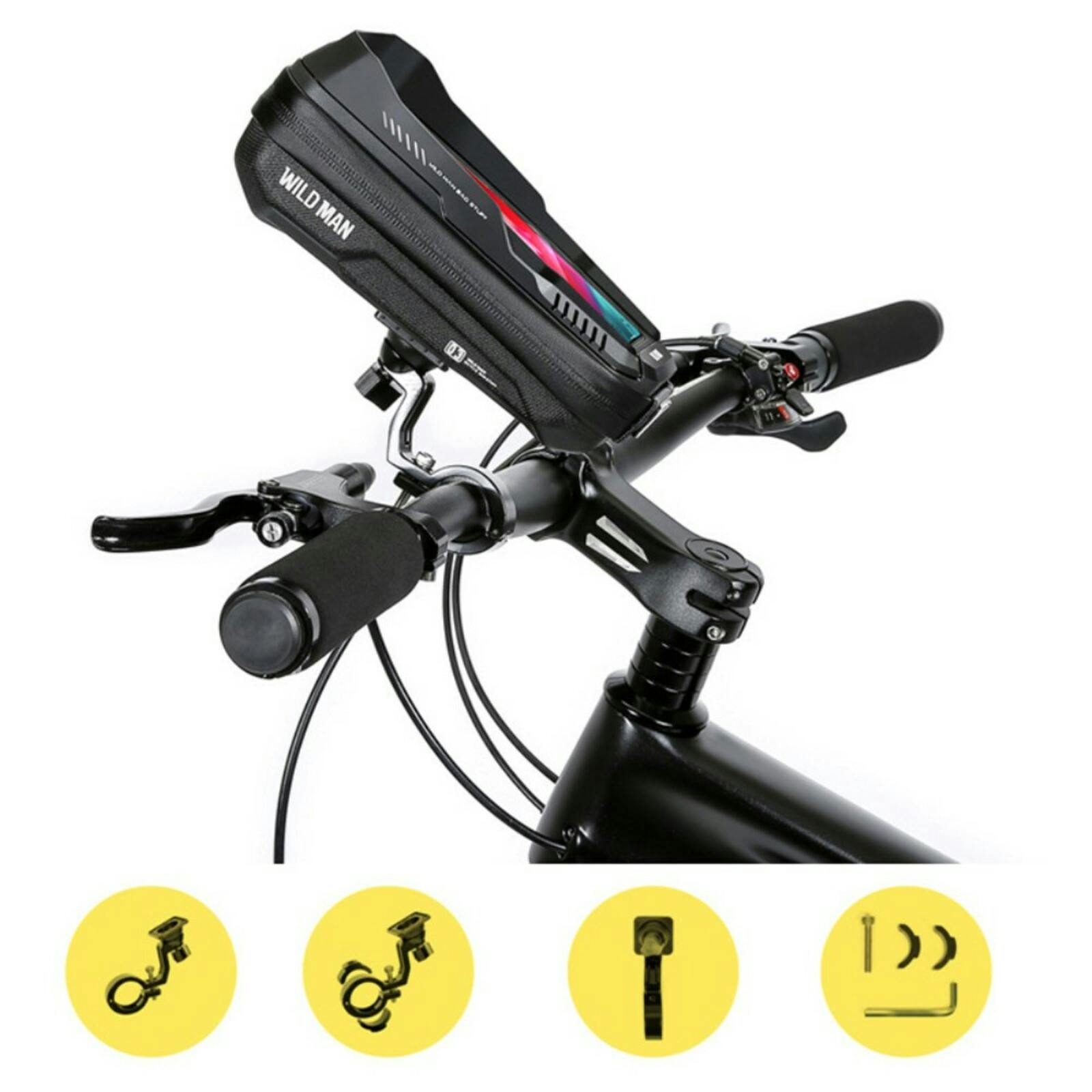 Wild Man XT3S Waterproof Telefoonhouder Fiets Zwart