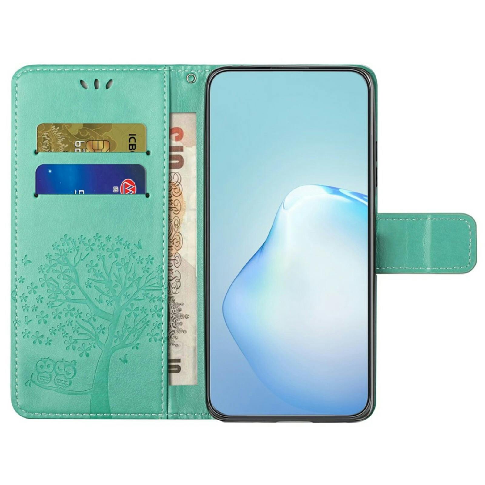Comfycase Samsung Galaxy A55 Bookcase Hoesje Uiltjes Groen