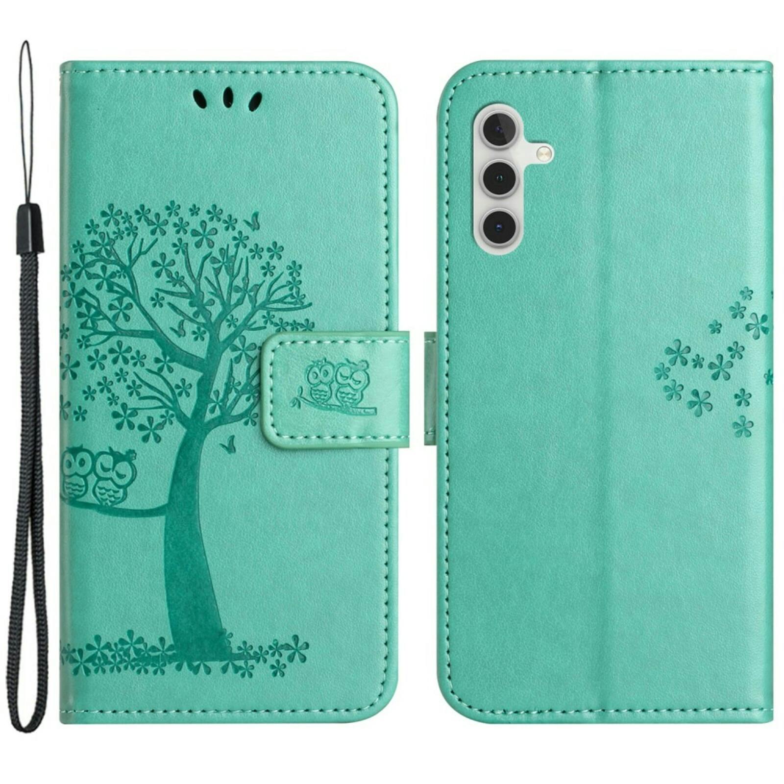 Comfycase Samsung Galaxy A55 Bookcase Hoesje Uiltjes Groen