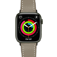 Swipez Apple Watch Klassiek Leren Bandje Grijs - Voorkant