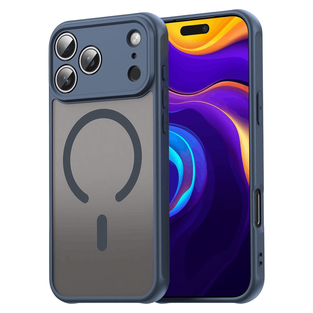 Mocaa Apple iPhone 17 Pro Max Slim Anti-Shock MagSafe Hoesje Blauw
