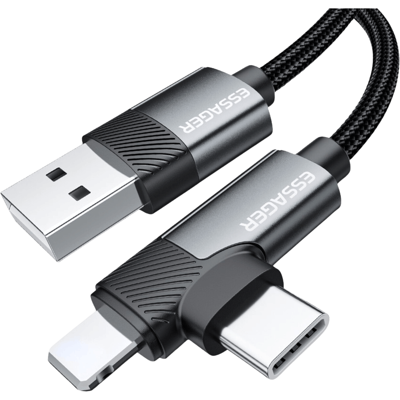 Joyroom USB-A naar Lightning of USB-C 90 Graden Kabel 2m