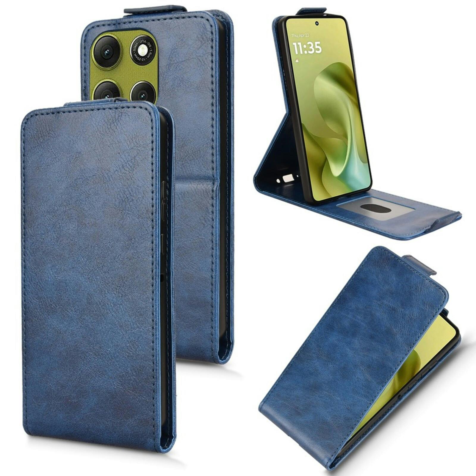 Comfycase Motorola Moto G86 Flipcover Staand Donkerblauw