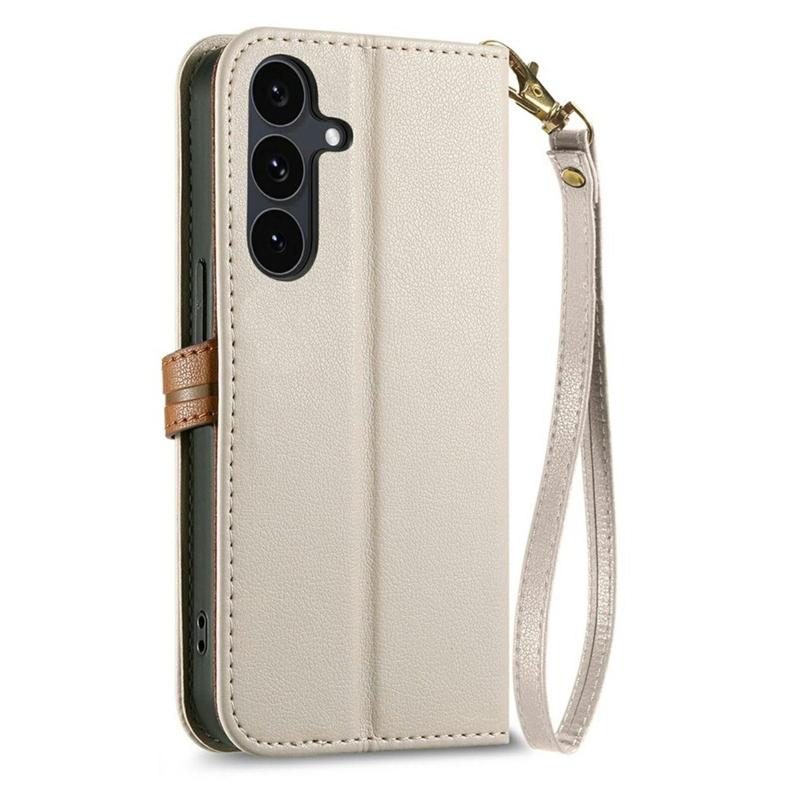 Comfycase Samsung Galaxy S26 FE Book Case met Bladsluiting en Polsband Beige
