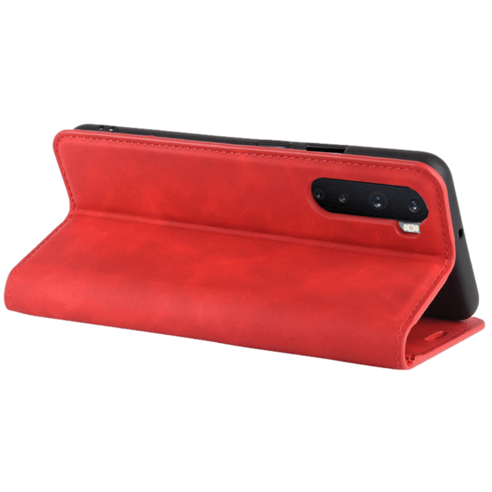 Mocaa OnePlus Nord Magnetisch Slim-Fit Hoesje Rood