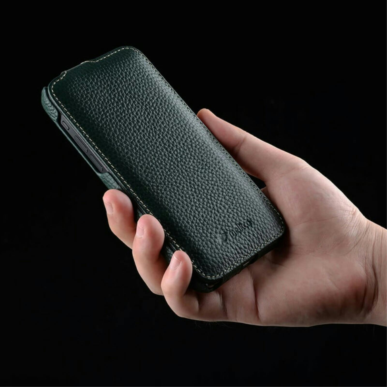Melkco Apple iPhone 15 Pro Leather Flip Case Zwart