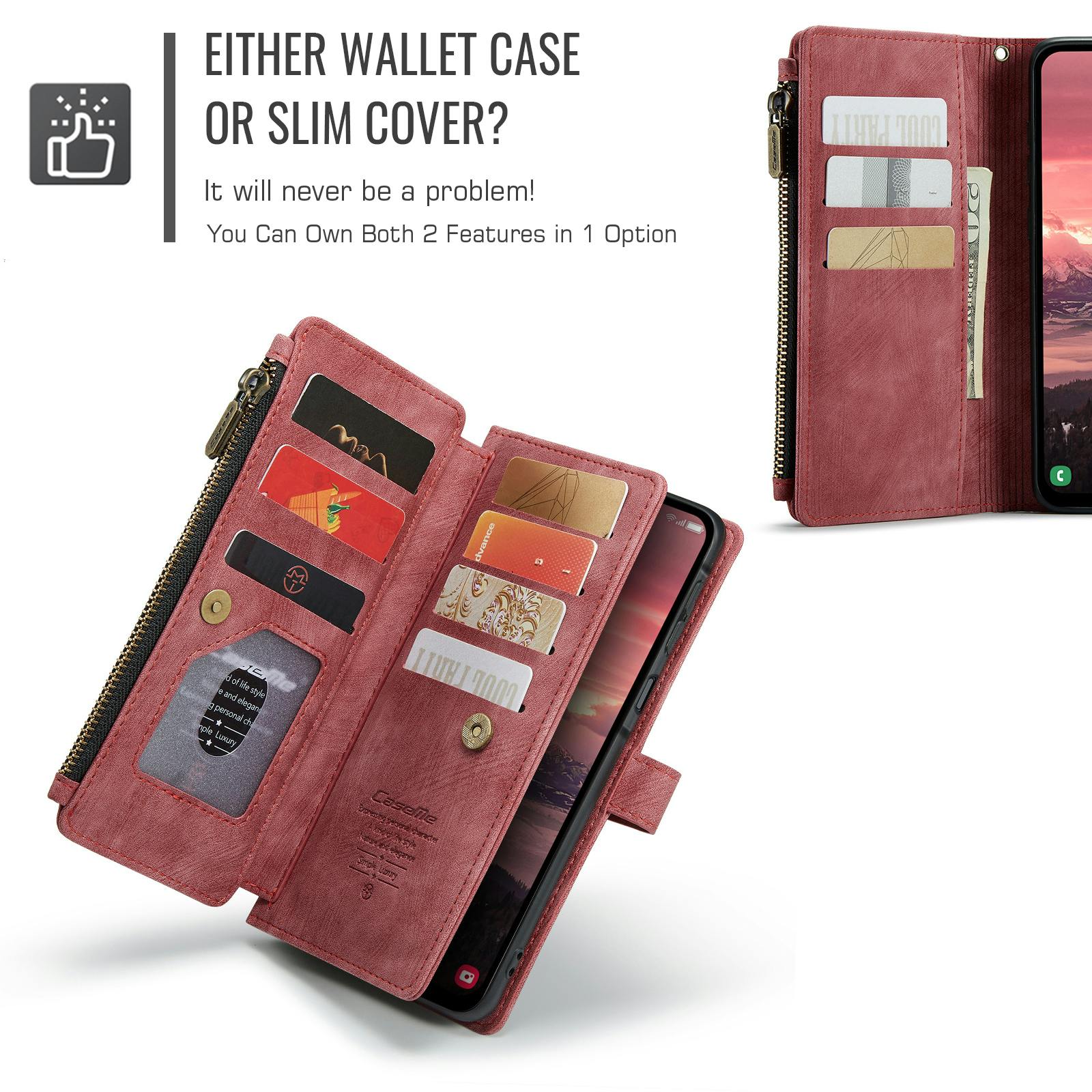 Caseme Samsung Galaxy A57 Vintage Wallet Hoesje Rood