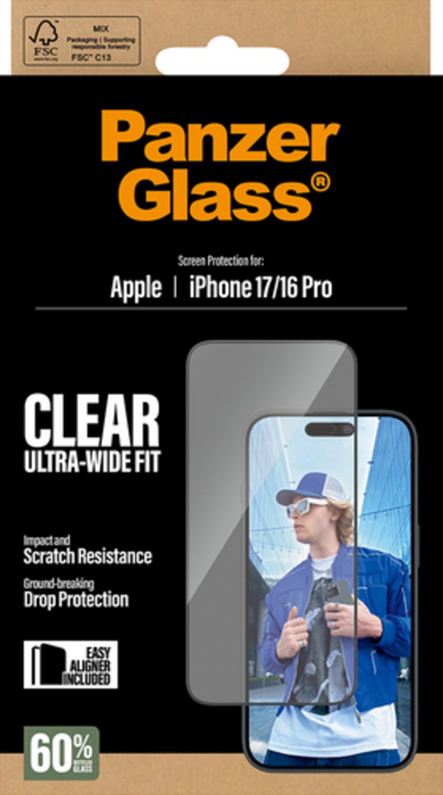 PanzerGlass iPhone 17 Ultra-Wide Fit Screenprotector Transparant