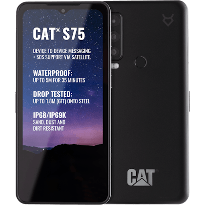 CAT S75 Zwart - Voorkant & achterkant