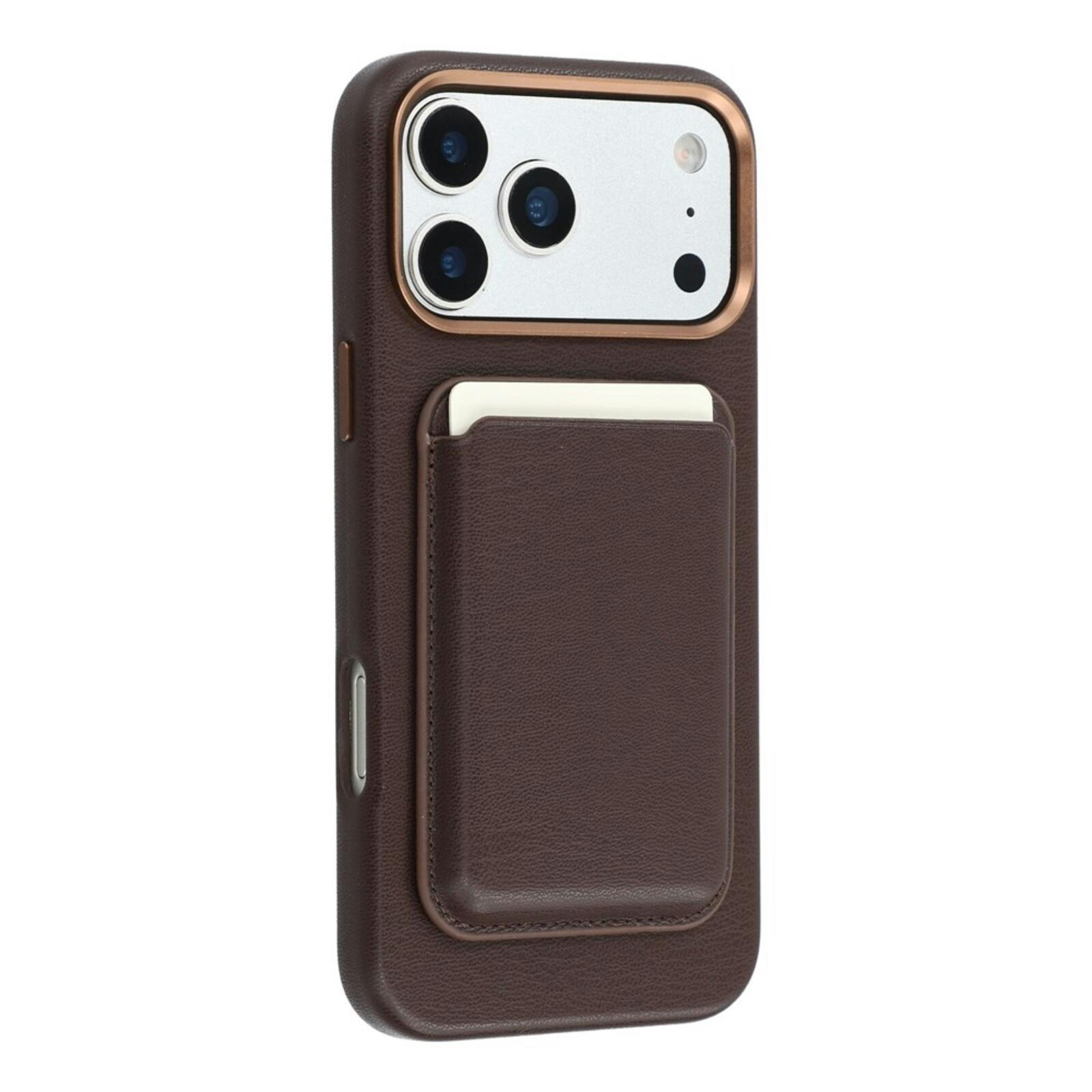 Comfycase iPhone 17 Pro / 18 Pro Biologisch Leren Magnetische Back Cover met Kaarthouder Bruin