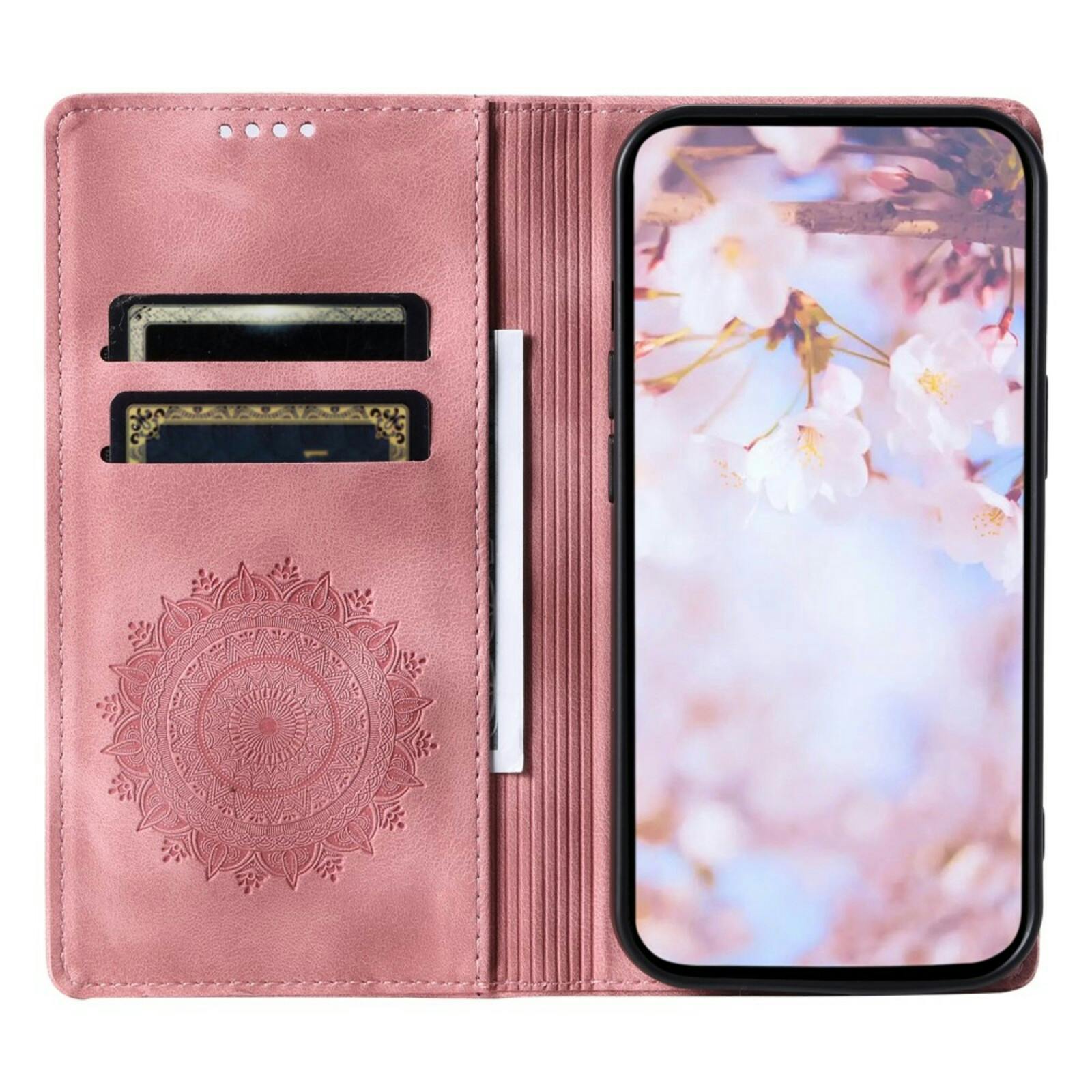 Comfycase Samsung Galaxy S24 FE Zacht Mandala Book Hoesje Roze