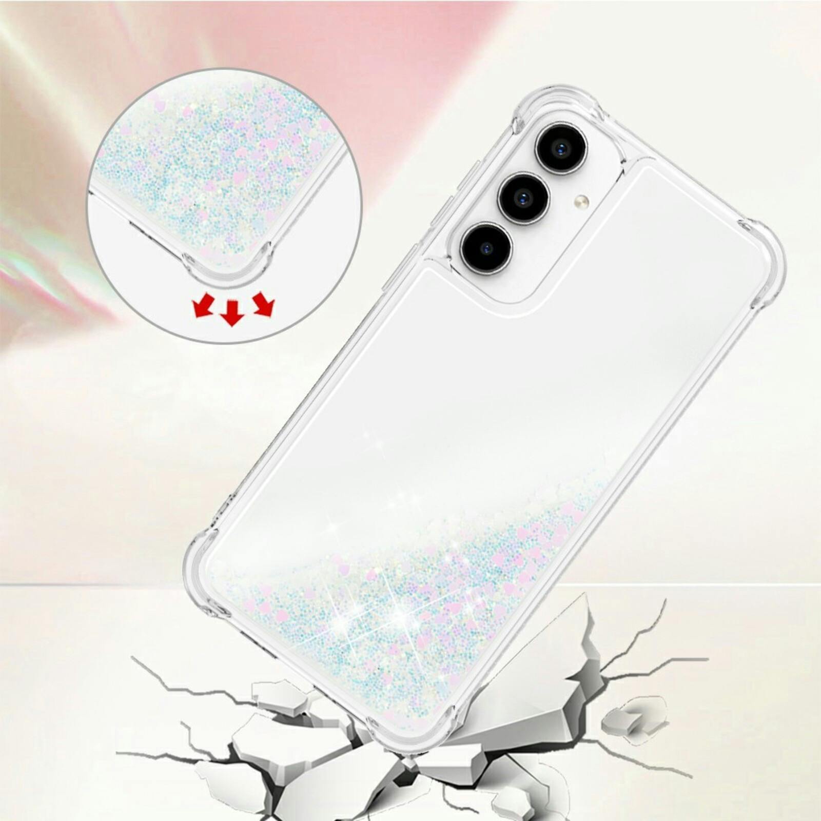 CaseBody Samsung Galaxy A37 Glitz Beschermhoesje Transparant